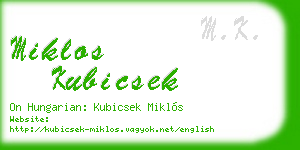 miklos kubicsek business card